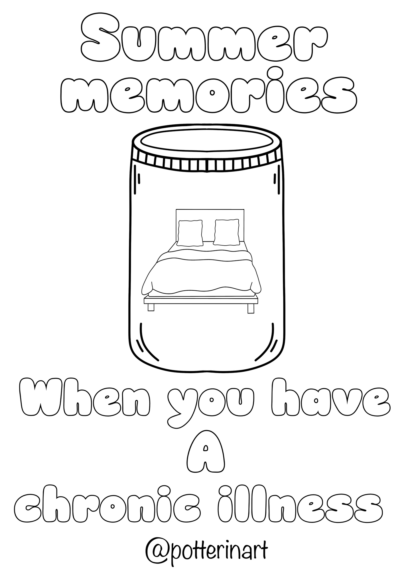 Free Summer memories colouring page