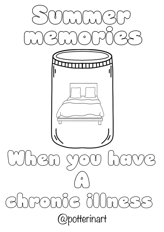 Free Summer memories colouring page